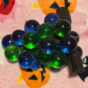 MCM Vintage Large Lucite Acrylic Green and Blue Grapes Cluster